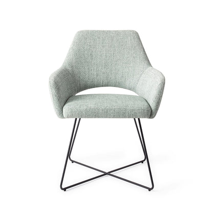 Jesper Home Yanai Soft Sage Eetkamerstoel - Cross Black - KwaliteitWonen.nl