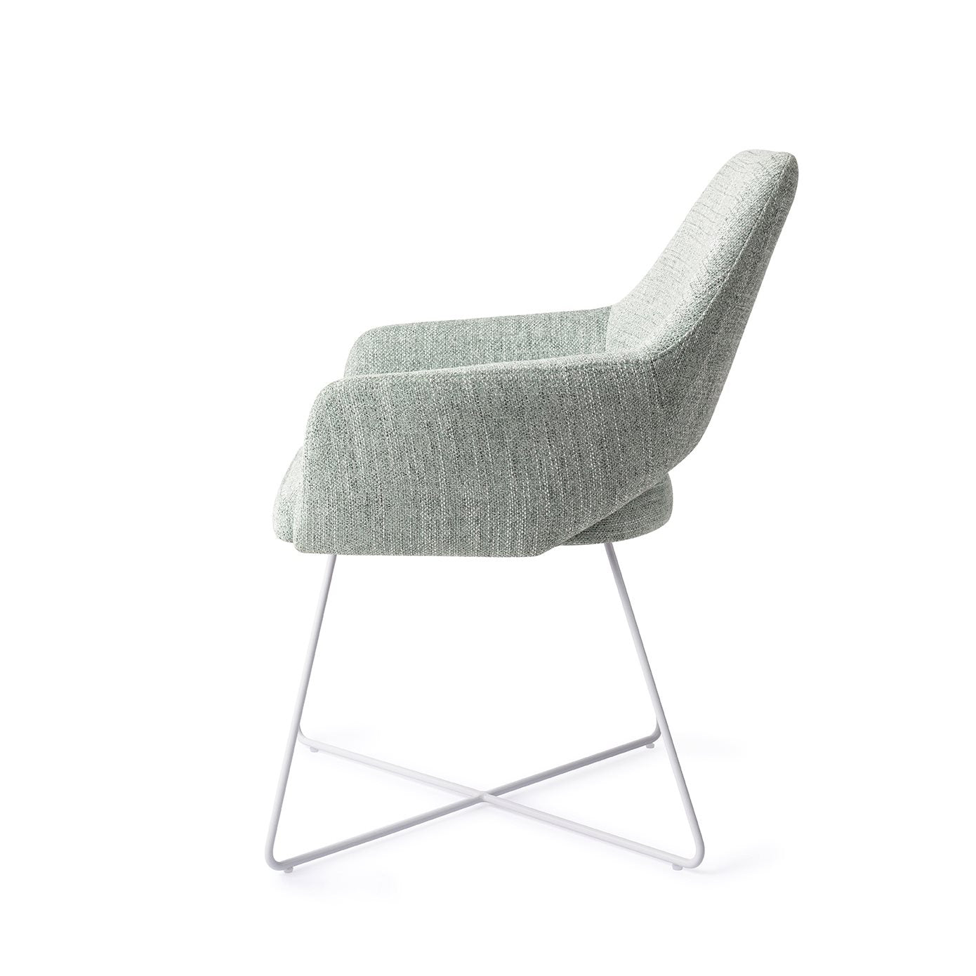 Jesper Home Yanai Soft Sage Eetkamerstoel - Cross White - KwaliteitWonen.nl