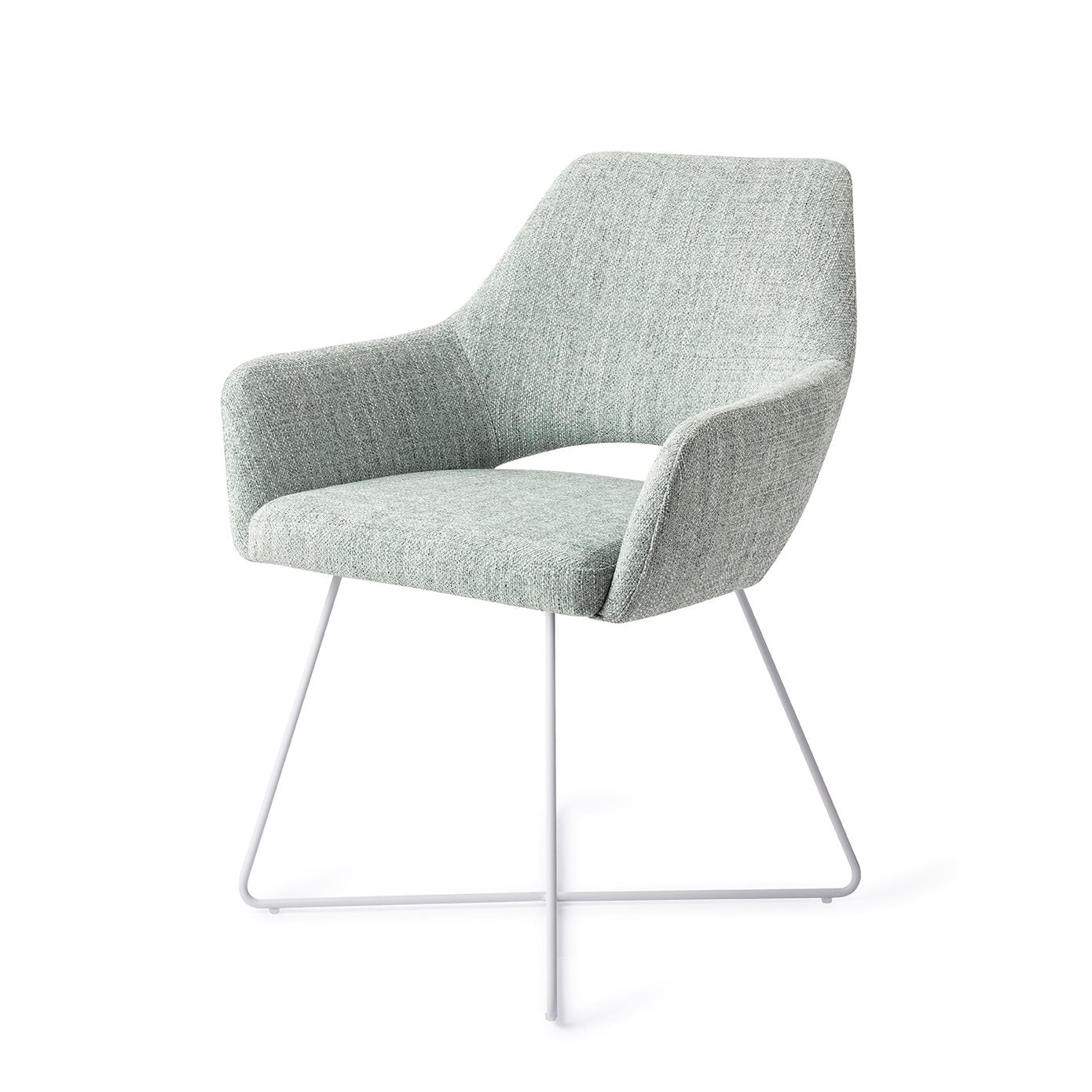 Jesper Home Yanai Soft Sage Eetkamerstoel - Cross White - KwaliteitWonen.nl