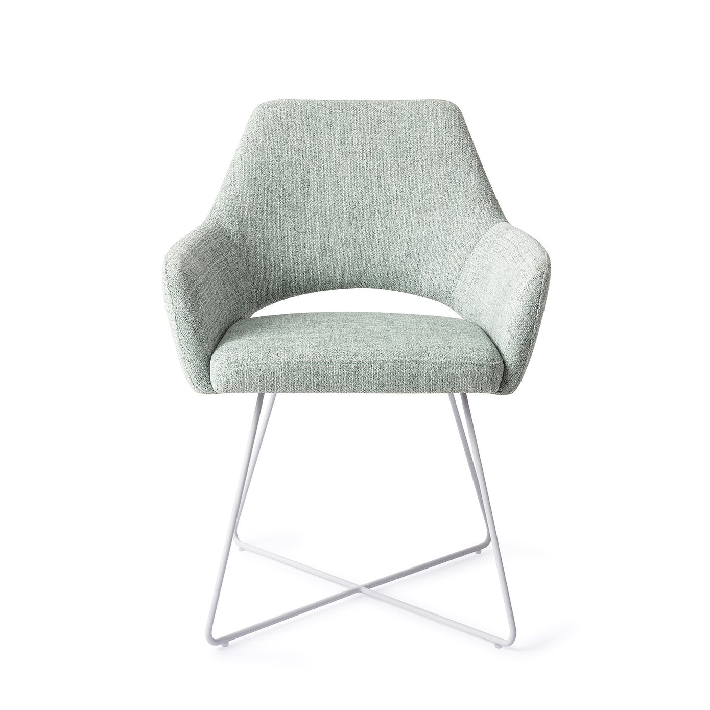Jesper Home Yanai Soft Sage Eetkamerstoel - Cross White - KwaliteitWonen.nl