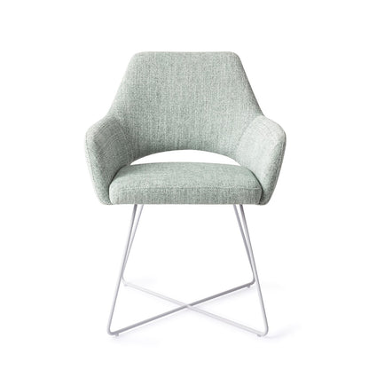 Jesper Home Yanai Soft Sage Eetkamerstoel - Cross White - KwaliteitWonen.nl