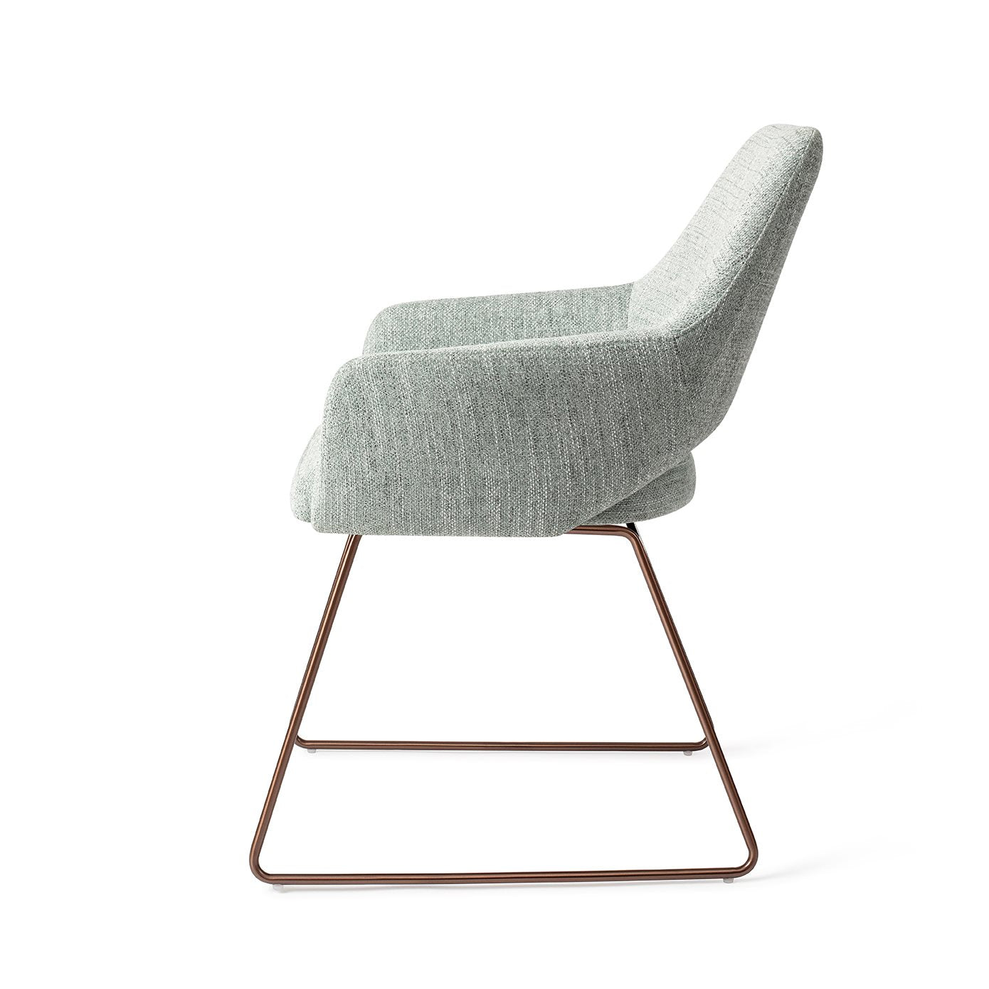 Jesper Home Yanai Soft Sage Eetkamerstoel - Slide Rose - KwaliteitWonen.nl