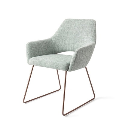 Jesper Home Yanai Soft Sage Eetkamerstoel - Slide Rose - KwaliteitWonen.nl
