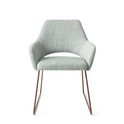 Jesper Home Yanai Soft Sage Eetkamerstoel - Slide Rose - KwaliteitWonen.nl