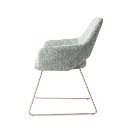 Jesper Home Yanai Soft Sage Eetkamerstoel - Slide Steel - KwaliteitWonen.nl