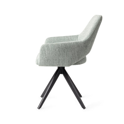 Jesper Home Yanai Soft Sage Eetkamerstoel - Turn Black - KwaliteitWonen.nl
