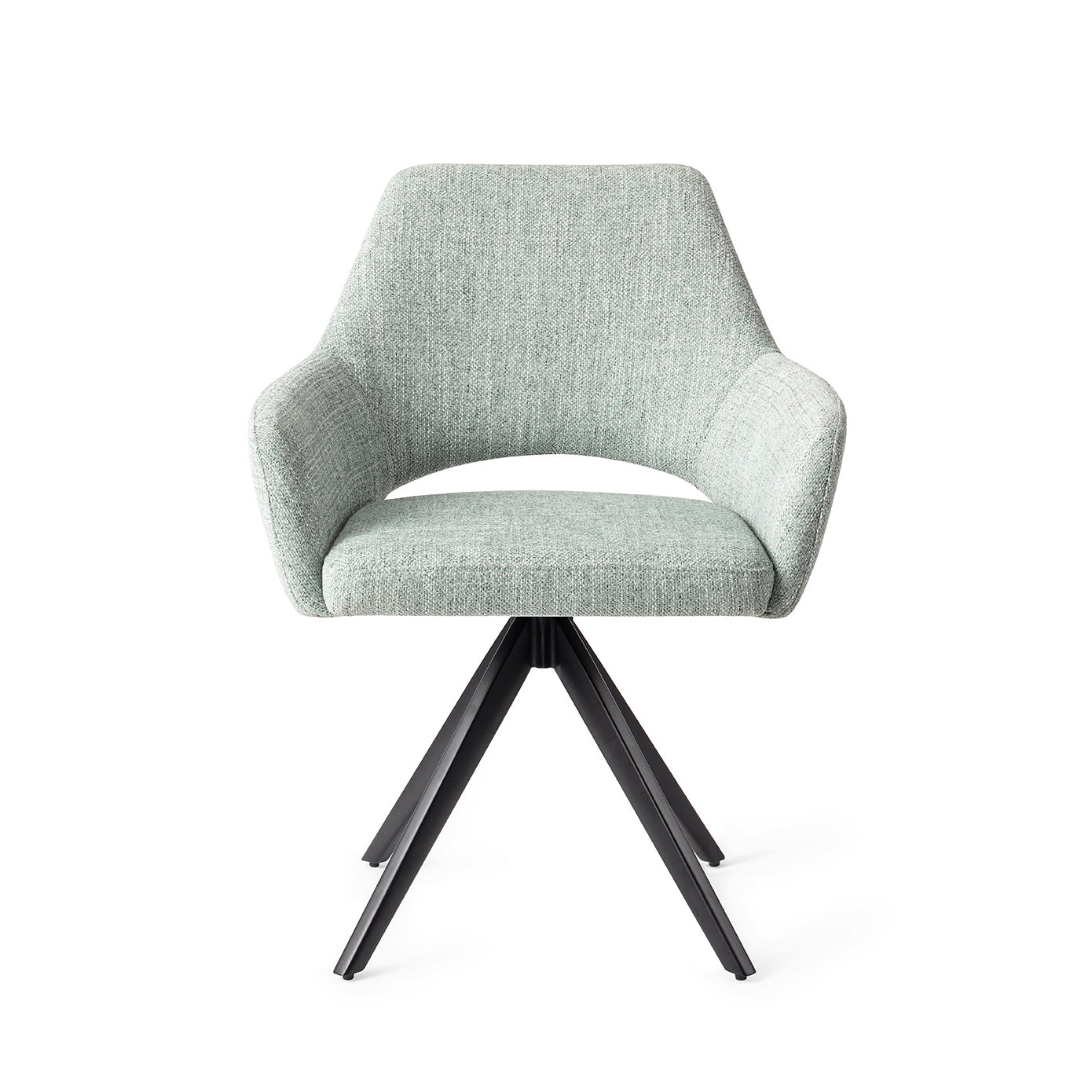 Jesper Home Yanai Soft Sage Eetkamerstoel - Turn Black - KwaliteitWonen.nl