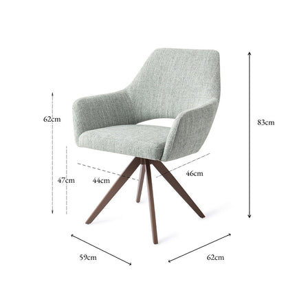 Jesper Home Yanai Soft Sage Eetkamerstoel - Turn Brown - KwaliteitWonen.nl