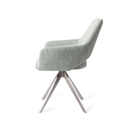 Jesper Home Yanai Soft Sage Eetkamerstoel - Turn Steel - KwaliteitWonen.nl