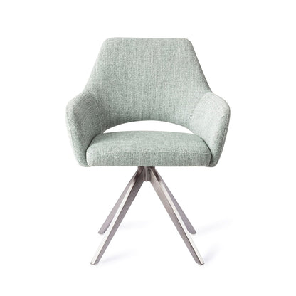 Jesper Home Yanai Soft Sage Eetkamerstoel - Turn Steel - KwaliteitWonen.nl