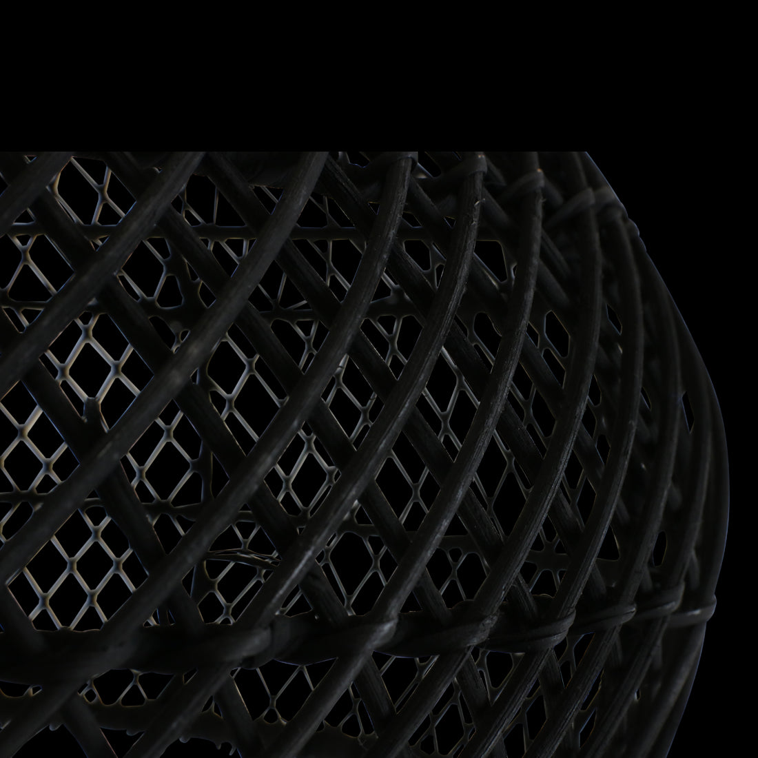 Raw Materials Maze Rotan Hanglamp Zwart - Ø 42x36 Cm