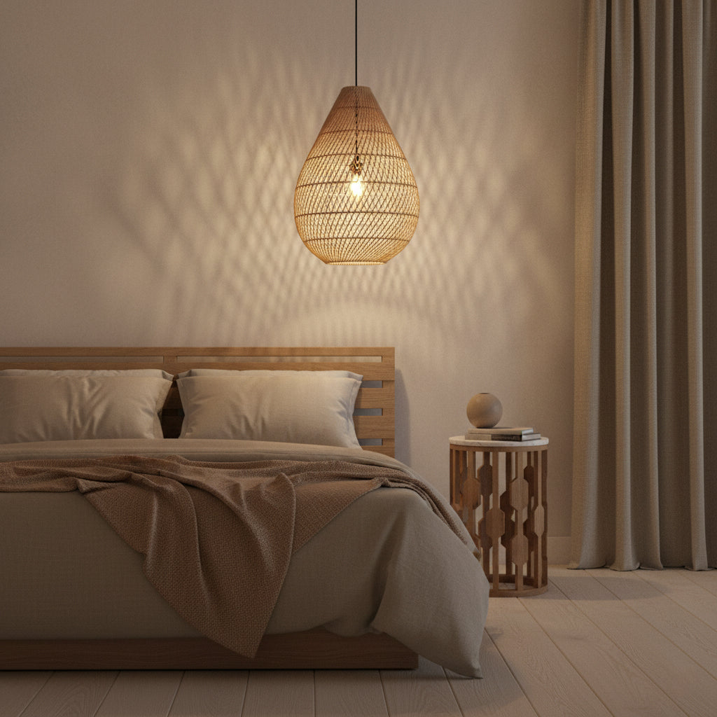 Raw Materials Maze Druppel Rotan Hanglamp Naturel -Ø 45x65 Cm