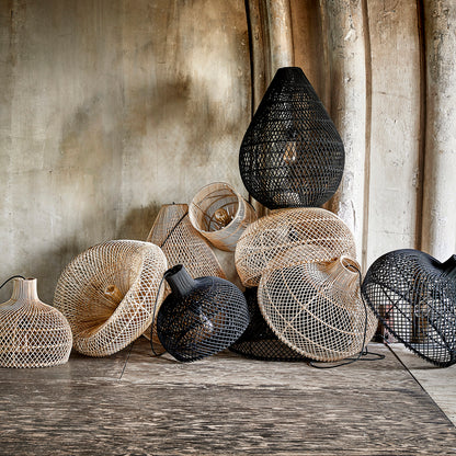 Raw Materials Maze Druppel Rotan Hanglamp Naturel -Ø 45x65 Cm