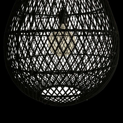 Raw Materials Maze Druppel Rotan Hanglamp Zwart - Ø 45x65 Cm