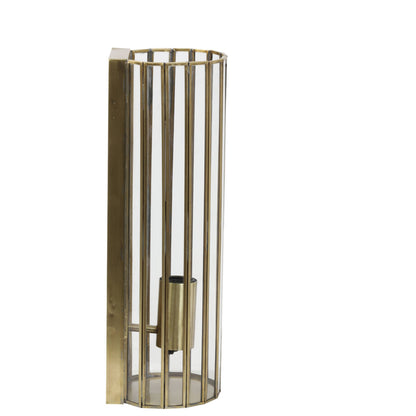 Light & Living Wandlamp STRØBY antiek brons + glas 13x13x41cm - KwaliteitWonen.nl