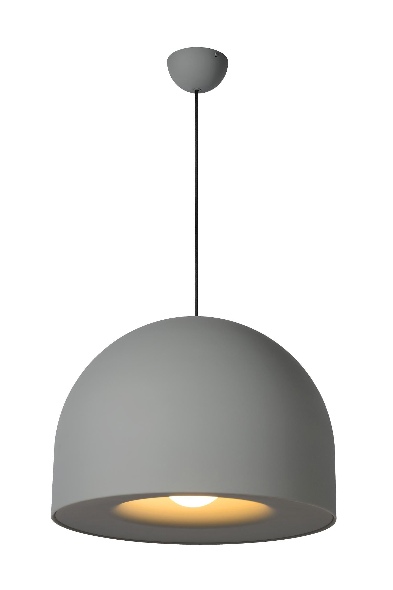Lucide AKRON - Hanglamp - Ø 50 cm - 1xE27 - Geschikt voor vide en hoge plafonds - Grijs | Premium - KwaliteitWonen.nl