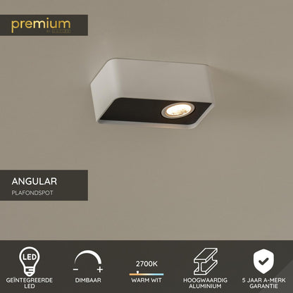 Lucide ANGULAR - Plafondspot - LED Dimb. - 1x6W 2700K - Wit | Premium - KwaliteitWonen.nl