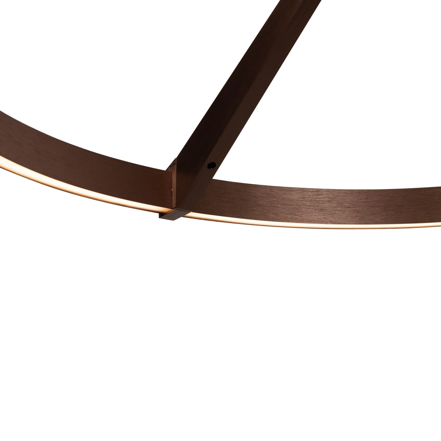 Lucide APPLAUSE - Hanglamp - Ø 60 cm - LED Dimb. - CCT - 1x32W 2700K/4000K - Handbewegingssensor - Koffie | Premium - KwaliteitWonen.nl