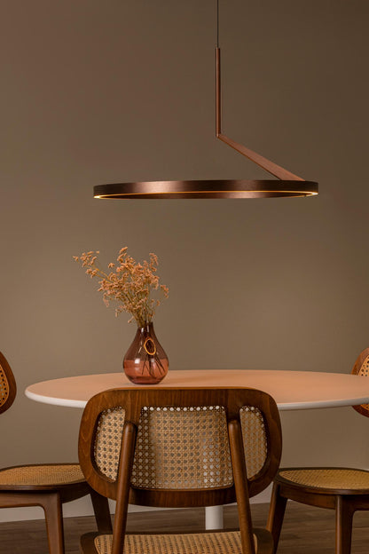 Lucide APPLAUSE - Hanglamp - Ø 60 cm - LED Dimb. - CCT - 1x32W 2700K/4000K - Handbewegingssensor - Koffie | Premium - KwaliteitWonen.nl