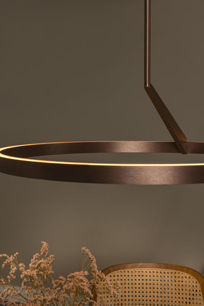Lucide APPLAUSE - Hanglamp - Ø 60 cm - LED Dimb. - CCT - 1x32W 2700K/4000K - Handbewegingssensor - Koffie | Premium - KwaliteitWonen.nl