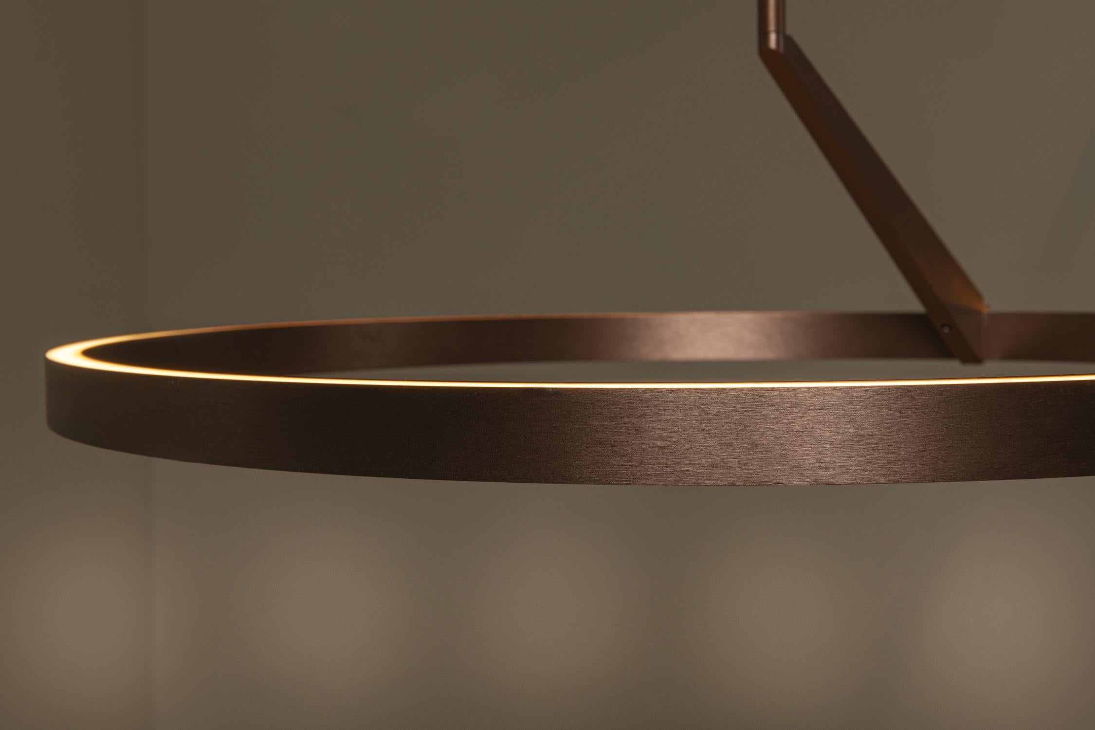 Lucide APPLAUSE - Hanglamp - Ø 60 cm - LED Dimb. - CCT - 1x32W 2700K/4000K - Handbewegingssensor - Koffie | Premium - KwaliteitWonen.nl