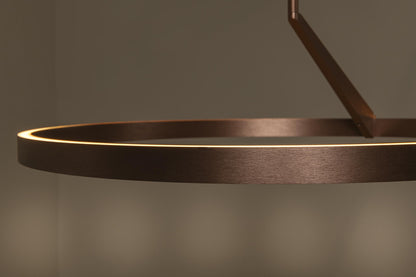 Lucide APPLAUSE - Hanglamp - Ø 60 cm - LED Dimb. - CCT - 1x32W 2700K/4000K - Handbewegingssensor - Koffie | Premium - KwaliteitWonen.nl