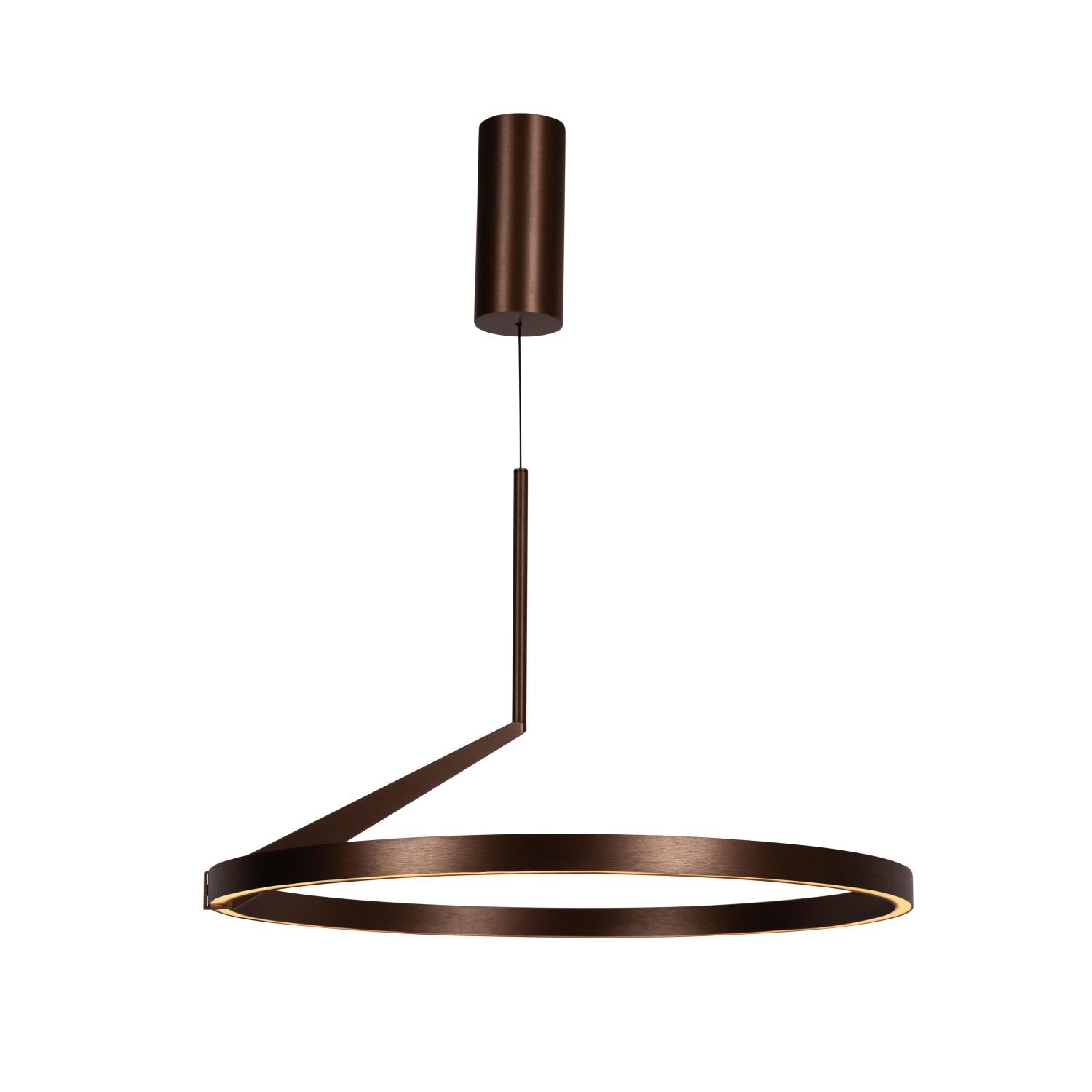 Lucide APPLAUSE - Hanglamp - Ø 60 cm - LED Dimb. - CCT - 1x32W 2700K/4000K - Handbewegingssensor - Koffie | Premium - KwaliteitWonen.nl