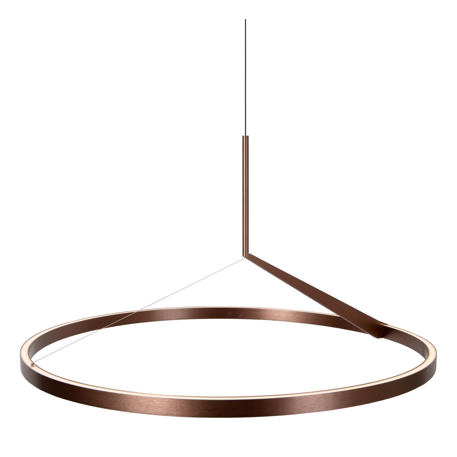 Lucide APPLAUSE - Hanglamp - Ø 80 cm - LED Dimb. - CCT - 1x50W 2700K/4000K - Handbewegingssensor - Koffie | Premium - KwaliteitWonen.nl