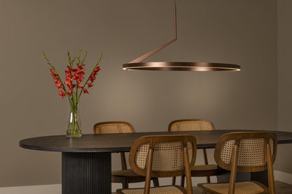 Lucide APPLAUSE - Hanglamp - Ø 80 cm - LED Dimb. - CCT - 1x50W 2700K/4000K - Handbewegingssensor - Koffie | Premium - KwaliteitWonen.nl