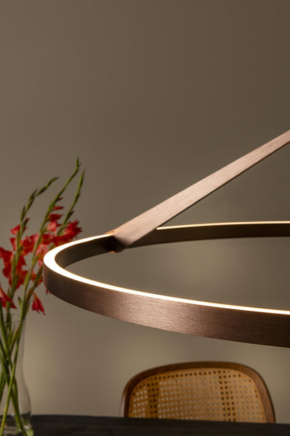 Lucide APPLAUSE - Hanglamp - Ø 80 cm - LED Dimb. - CCT - 1x50W 2700K/4000K - Handbewegingssensor - Koffie | Premium - KwaliteitWonen.nl
