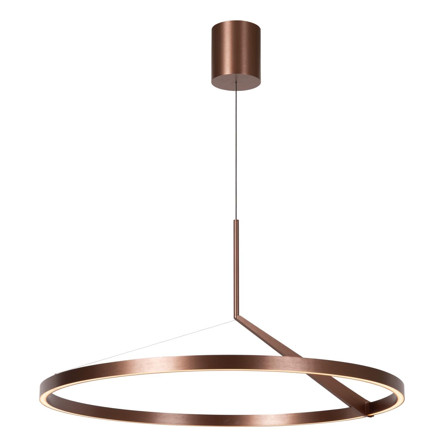 Lucide APPLAUSE - Hanglamp - Ø 80 cm - LED Dimb. - CCT - 1x50W 2700K/4000K - Handbewegingssensor - Koffie | Premium - KwaliteitWonen.nl