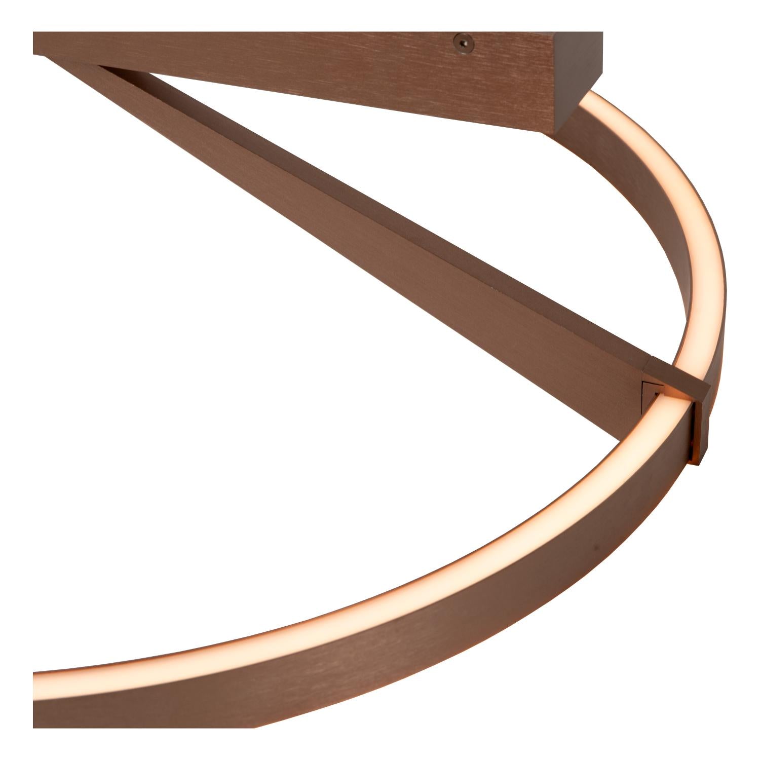 Lucide APPLAUSE - Plafonnière - Ø 60 cm - LED Dimb. - CCT - 1x40W 2200K/4000K - Koffie | Premium - KwaliteitWonen.nl