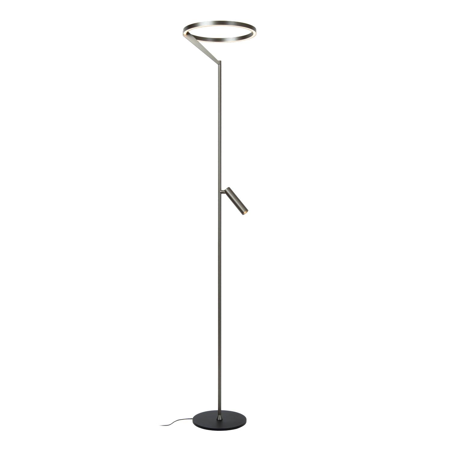 Lucide APPLAUSE - Vloerlamp - Ø 33 cm - LED Dimb. - CCT - 2700K/4000K - Grijs ijzer | Premium - KwaliteitWonen.nl