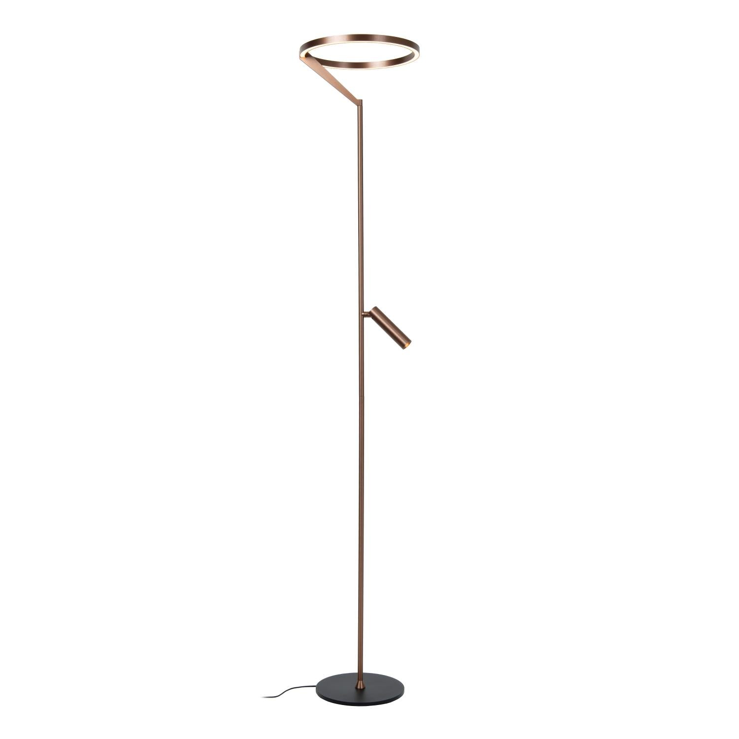 Lucide APPLAUSE - Vloerlamp - Ø 33 cm - LED Dimb. - CCT - 2700K/4000K - Koffie | Premium - KwaliteitWonen.nl