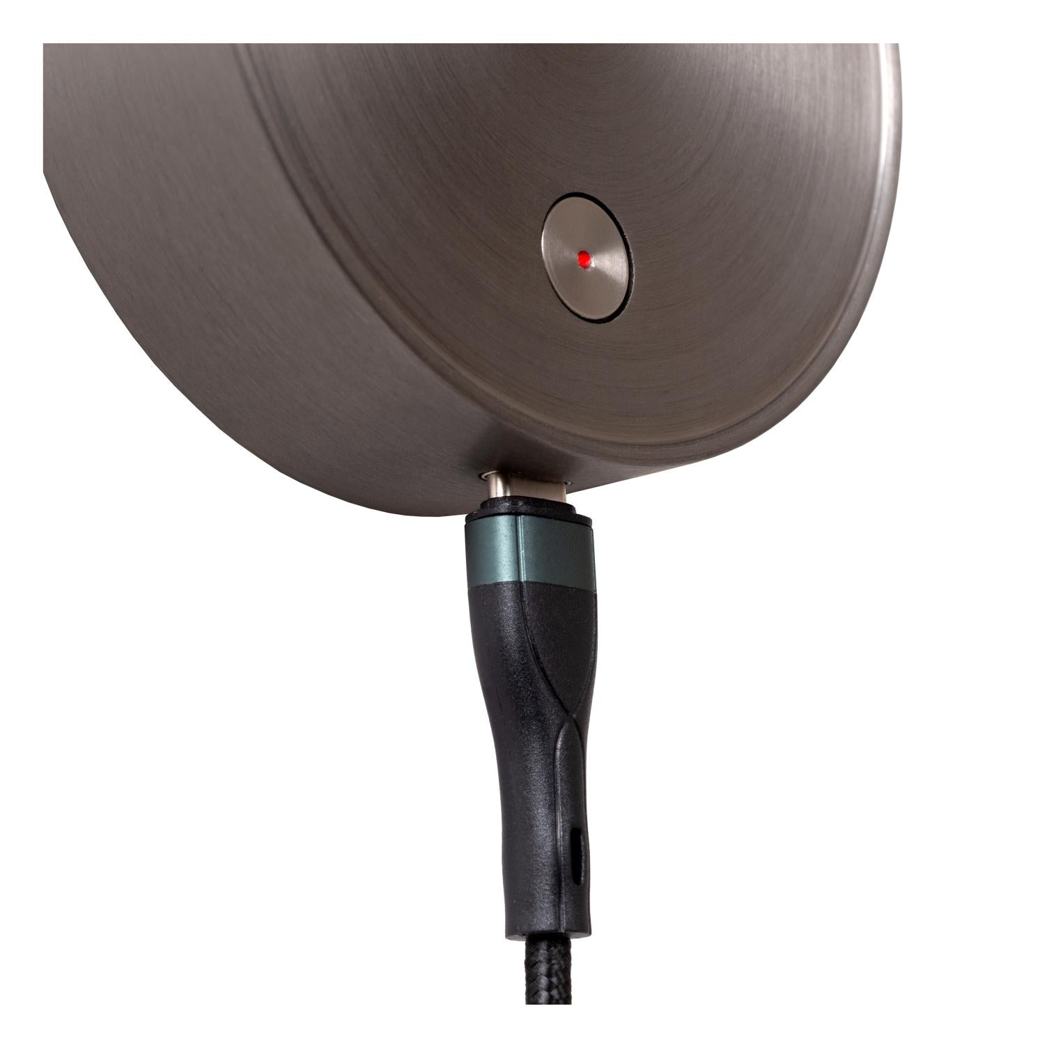 Lucide ASJA - Oplaadbare Wandspot / Wandlamp - Accu/Batterij - LED 3 StepDim - 1x3W 2700K - Grijs ijzer | Premium - KwaliteitWonen.nl