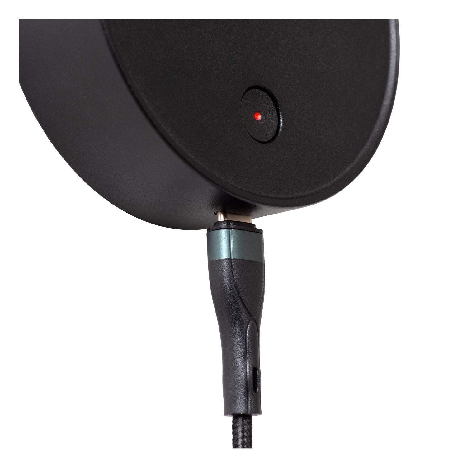Lucide ASJA - Oplaadbare Wandspot / Wandlamp - Accu/Batterij - LED 3 StepDim - 1x3W 2700K - Zwart | Premium - KwaliteitWonen.nl