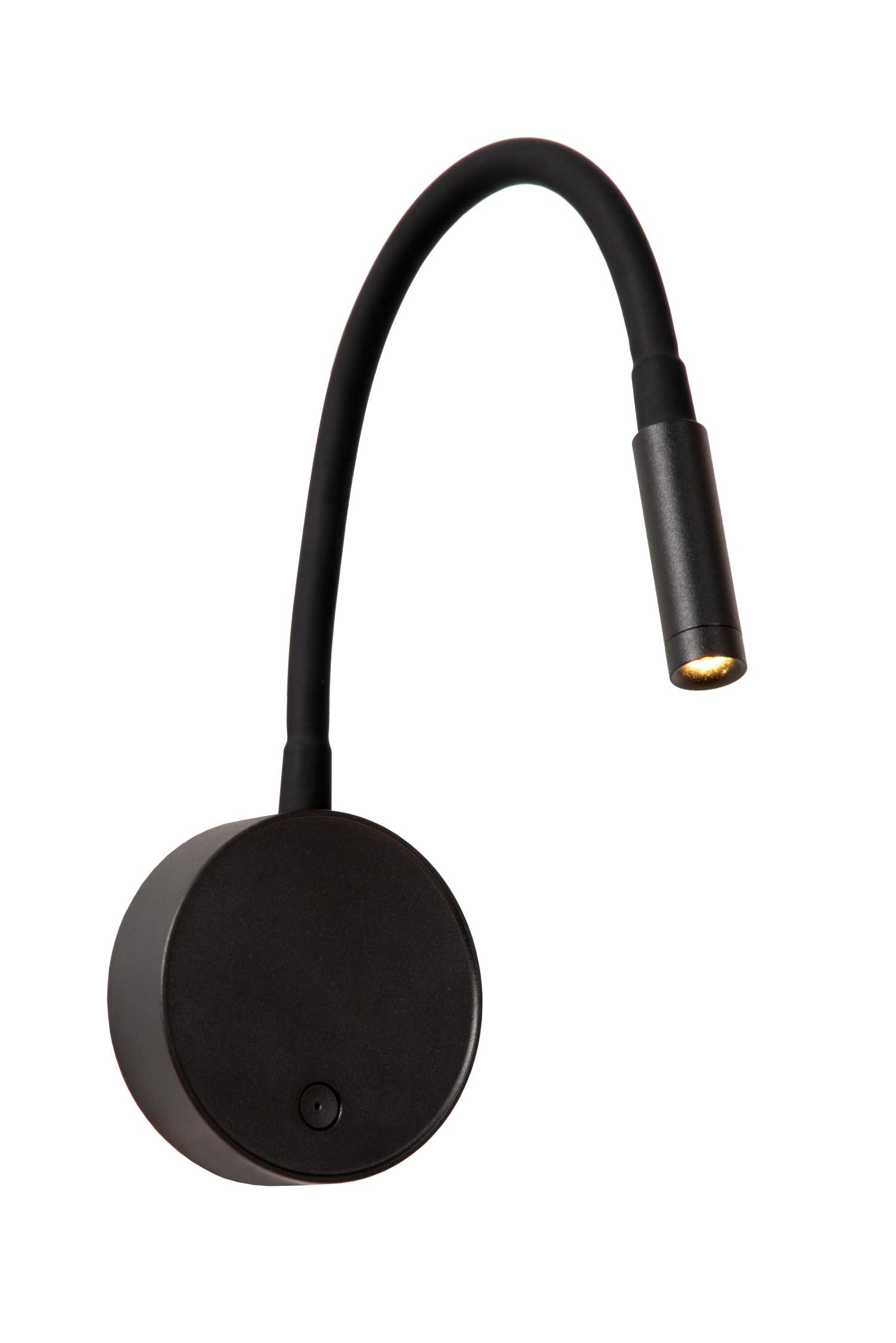 Lucide ASJA - Oplaadbare Wandspot / Wandlamp - Accu/Batterij - LED 3 StepDim - 1x3W 2700K - Zwart | Premium - KwaliteitWonen.nl