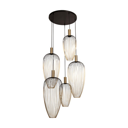 Lucide AURELIE - Hanglamp - 5xGU10 (MR11) - Geschikt voor vide en hoge plafonds - Goud | Vibes - KwaliteitWonen.nl