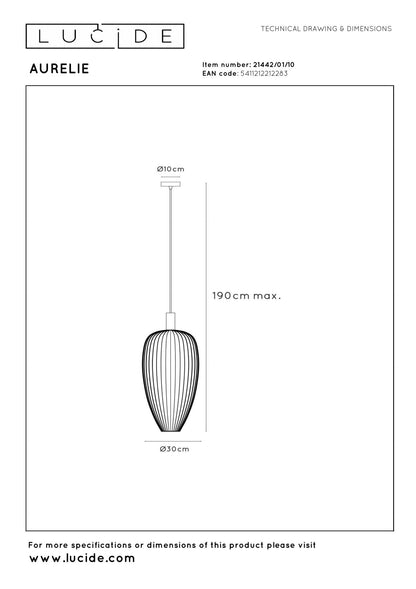 Lucide AURELIE - Hanglamp - Ø 30 cm - 1xGU10 (MR11) - Goud | Vibes - KwaliteitWonen.nl