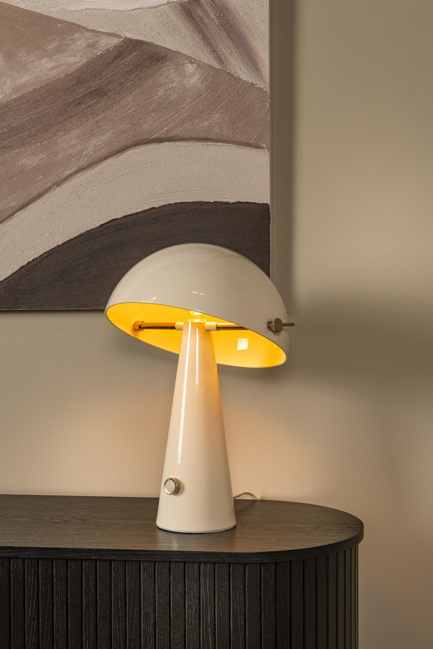 Lucide BARONE - Tafellamp - Ø 38 cm - 1xE27 - Taupe | Vibes - KwaliteitWonen.nl
