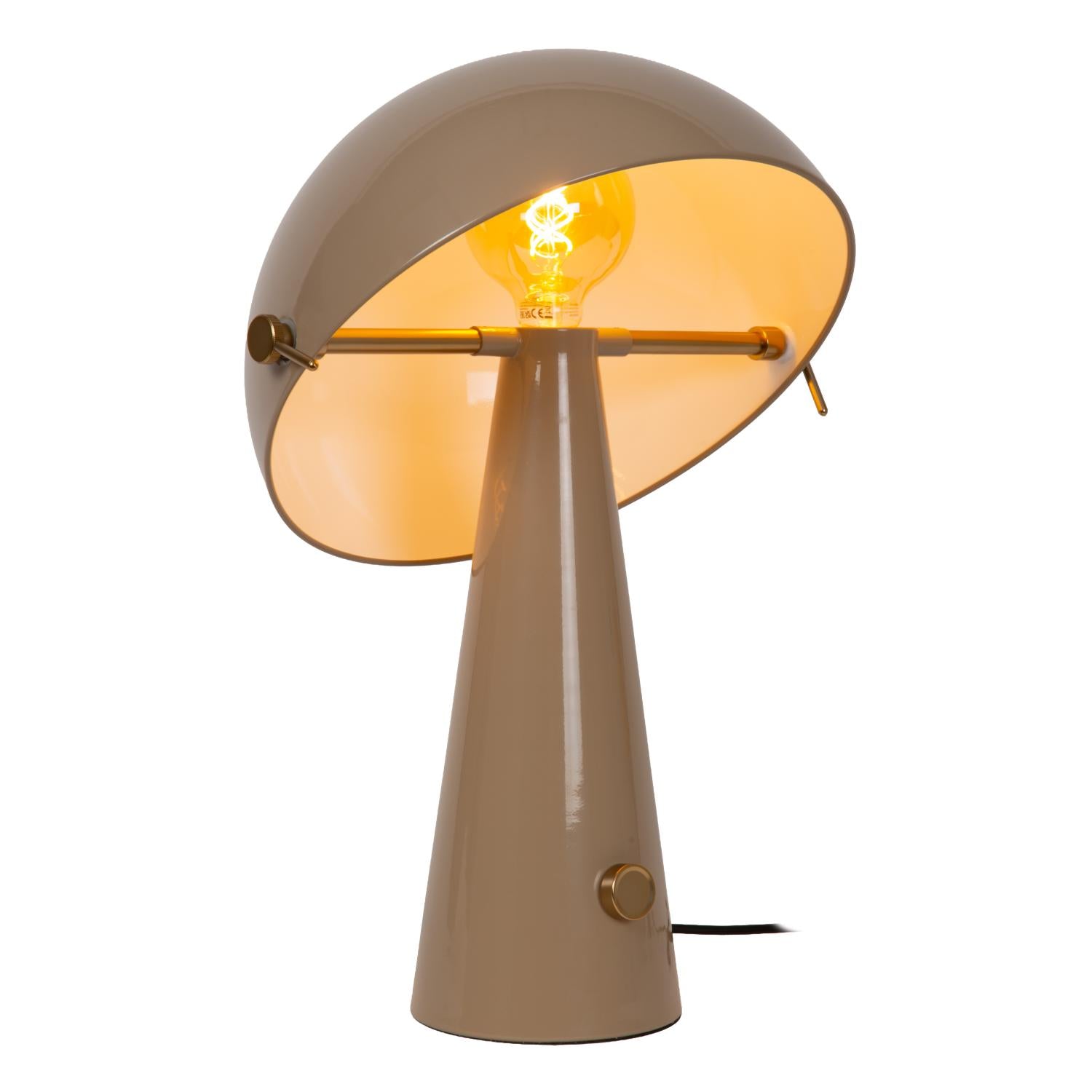 Lucide BARONE - Tafellamp - Ø 38 cm - 1xE27 - Taupe | Vibes - KwaliteitWonen.nl