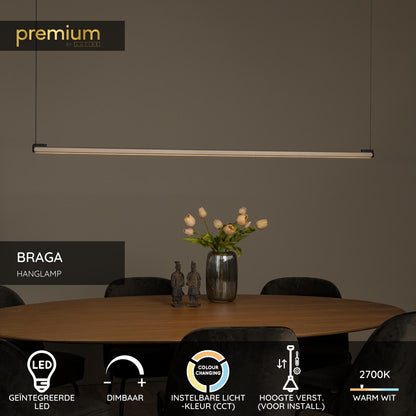 Lucide BRAGA - Hanglamp - LED Dimb. - CCT - 1x36W 2700K/4000K - Handbewegingssensor - Koffie | Premium - KwaliteitWonen.nl