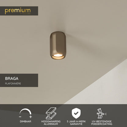 Lucide BRAGA - Plafonnière - 1xGU10 - Koffie | Premium - KwaliteitWonen.nl