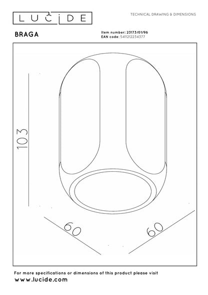 Lucide BRAGA - Plafonnière - 1xGU10 - Koffie | Premium - KwaliteitWonen.nl
