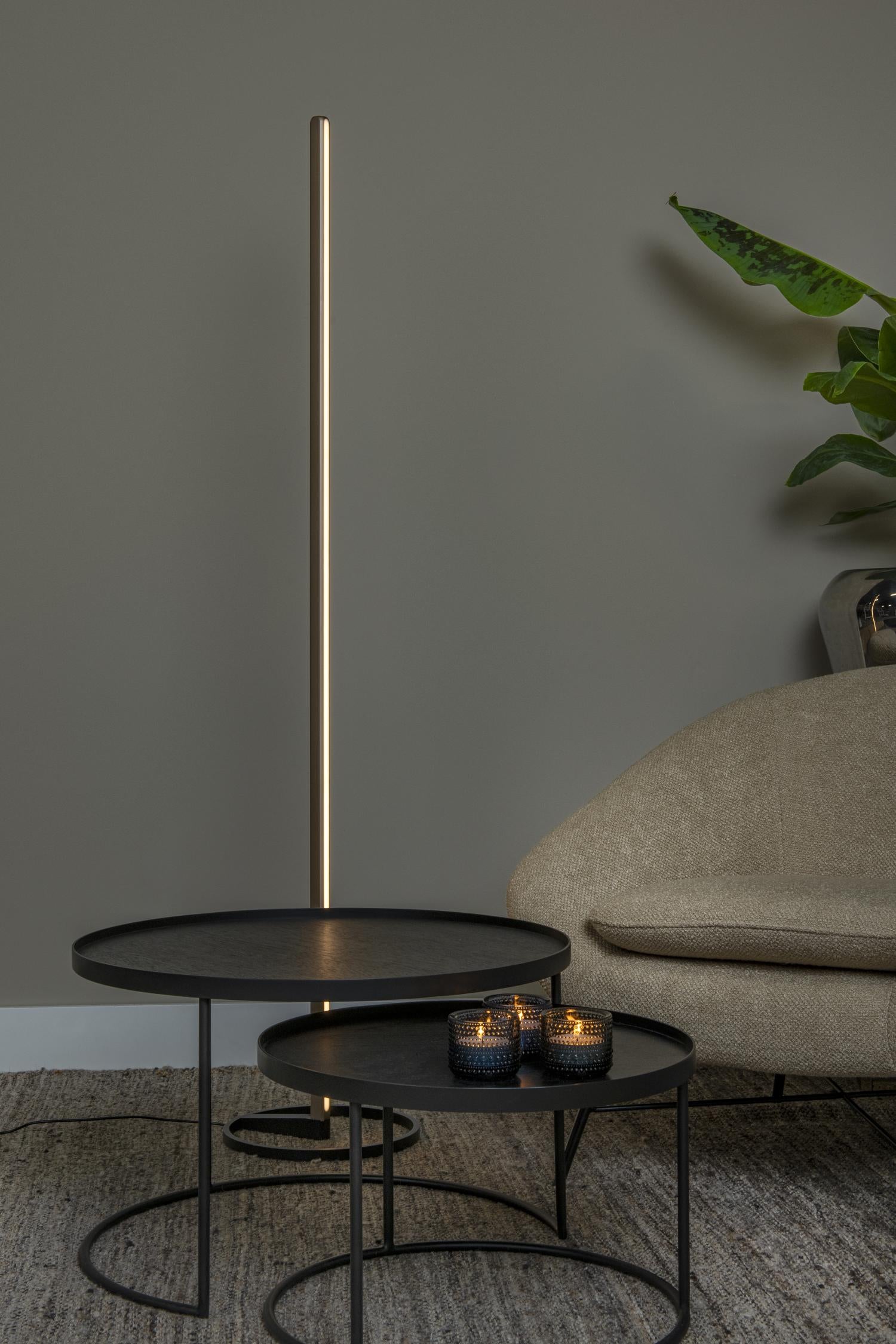 Lucide BRAGA - Vloerlamp - Ø 30 cm - LED Dimb. - CCT - 1x22W 2700K/4000K - Koffie | Premium - KwaliteitWonen.nl