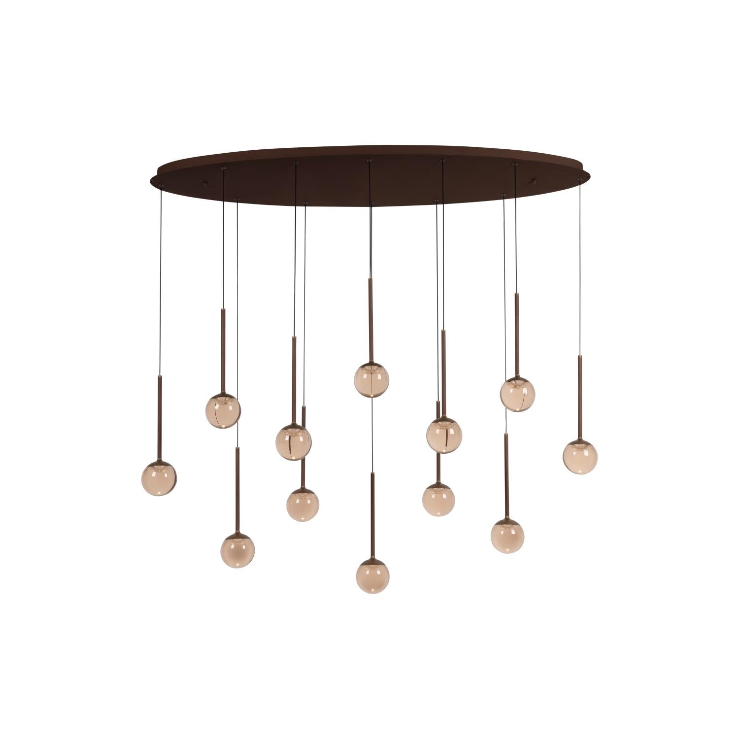 Lucide CALINA - Hanglamp - LED Dimb. - CCT - 12x7W 2200K/3300K - Met vervangbare LED-module - Koffie | Premium - KwaliteitWonen.nl