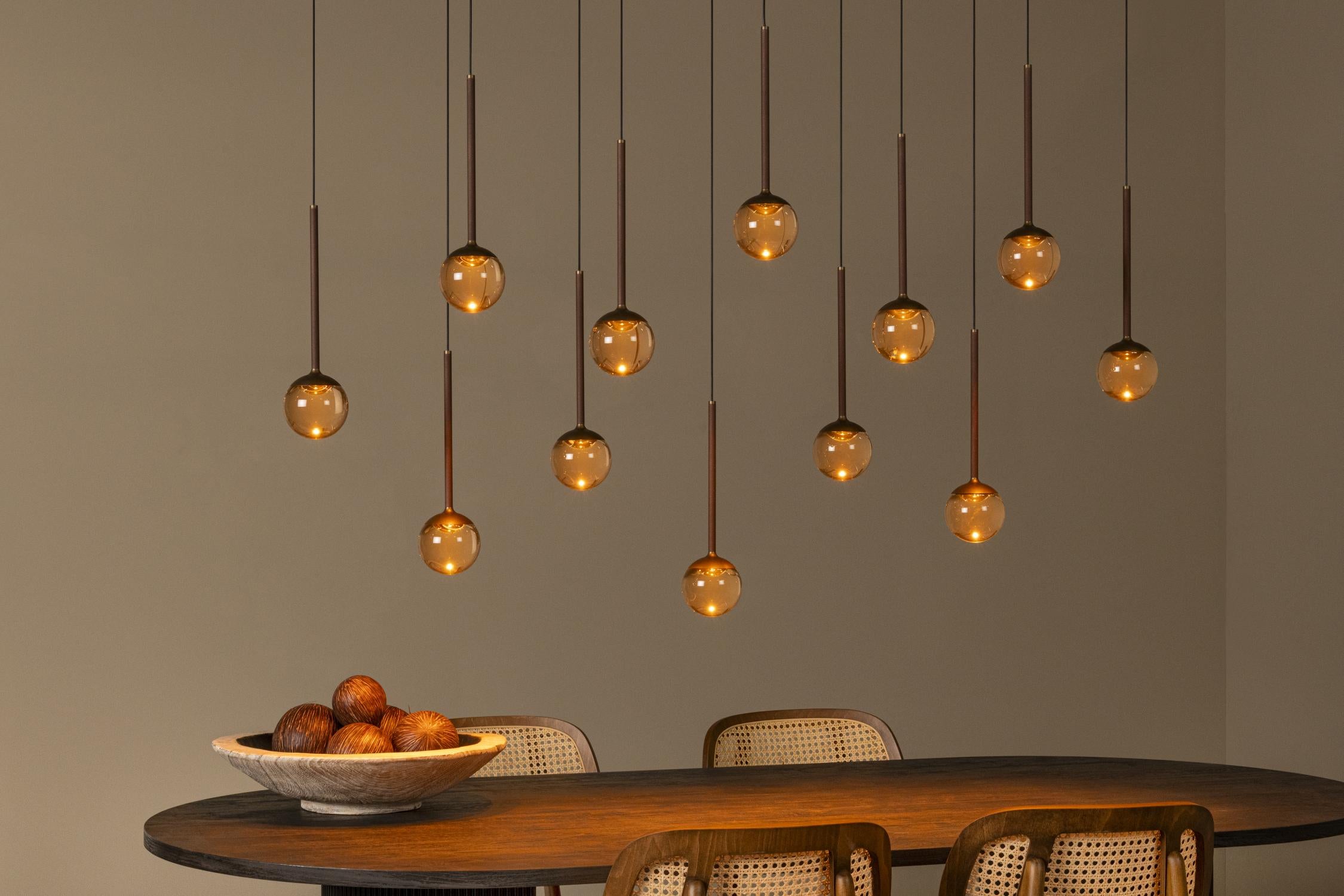 Lucide CALINA - Hanglamp - LED Dimb. - CCT - 12x7W 2200K/3300K - Met vervangbare LED-module - Koffie | Premium - KwaliteitWonen.nl