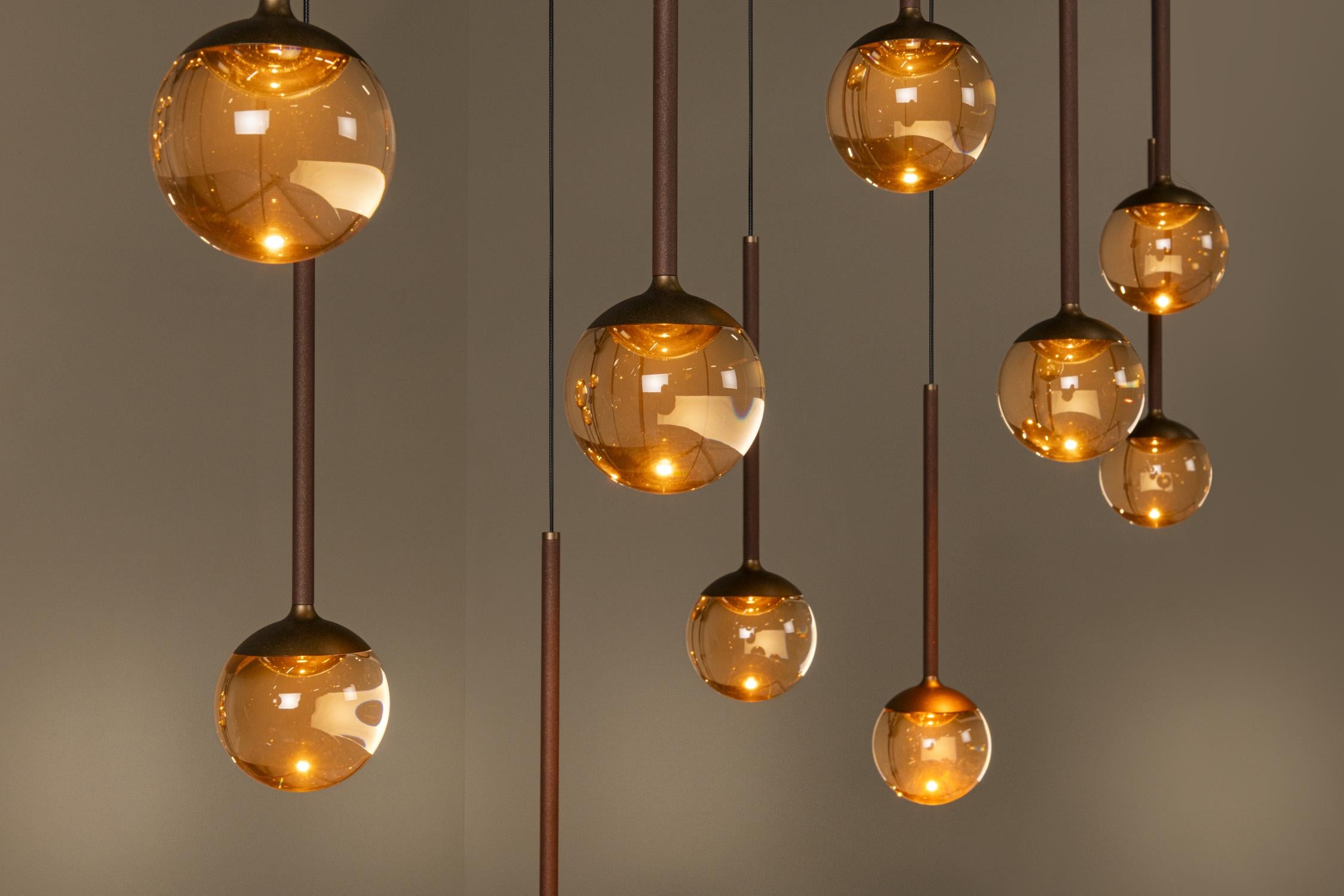 Lucide CALINA - Hanglamp - LED Dimb. - CCT - 12x7W 2200K/3300K - Met vervangbare LED-module - Koffie | Premium - KwaliteitWonen.nl