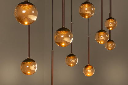 Lucide CALINA - Hanglamp - LED Dimb. - CCT - 12x7W 2200K/3300K - Met vervangbare LED-module - Koffie | Premium - KwaliteitWonen.nl
