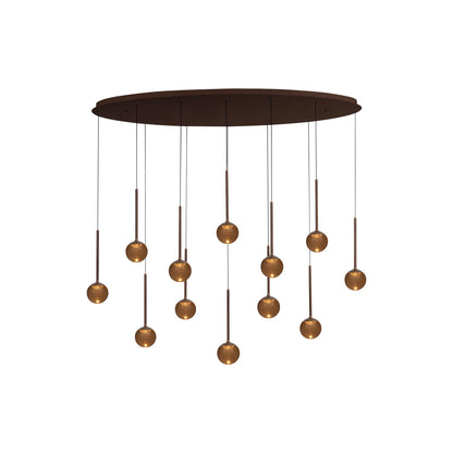 Lucide CALINA - Hanglamp - LED Dimb. - CCT - 12x7W 2200K/3300K - Met vervangbare LED-module - Koffie | Premium - KwaliteitWonen.nl